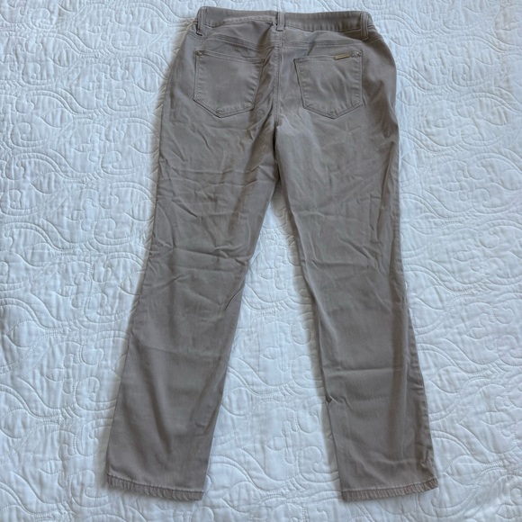 Chico's Girlfriend Slim Leg Ankle Tan Casual Comfy Stretch Pants Women's 2P EUC - Picture 3 of 11